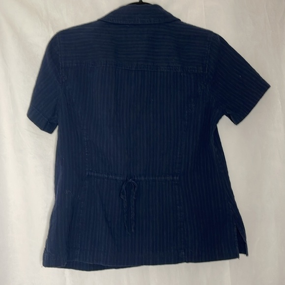 CHRISTOPHER & BANKS NAVY COTTON BUTTON DOWN (S) - Picture 6 of 6